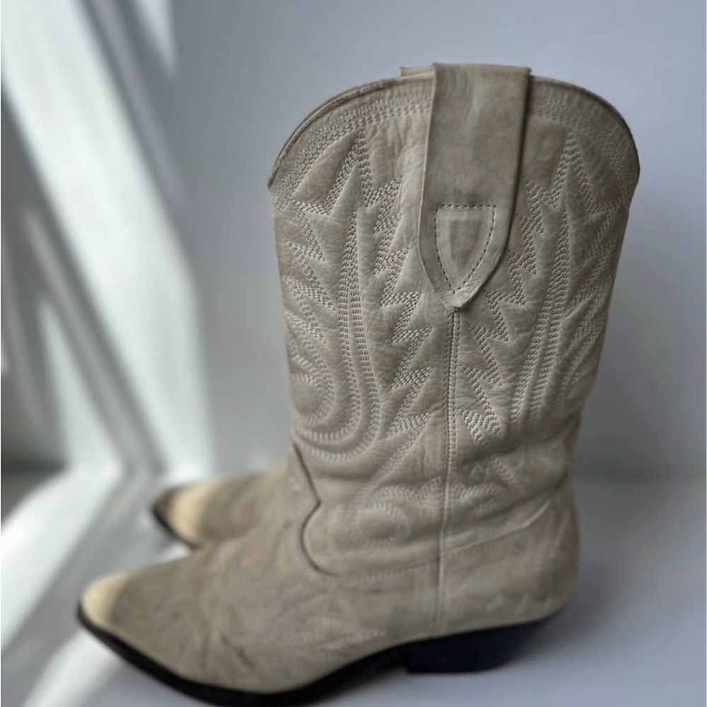 Isabel Marant Cream Western Boots